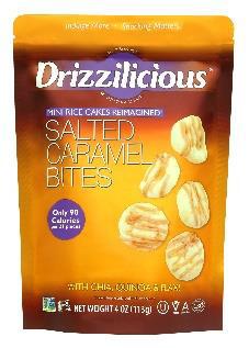 4. Labeling, Drizzilicious Drizzled Mini Rice Cake Bites 4oz, Salted Caramel