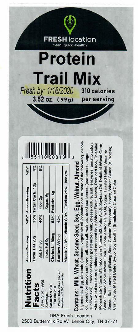 Label, Fresh Location Protein Trail Mix