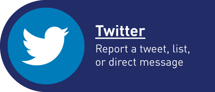 Report a tweet, list or direct message on Twitter. Click here.