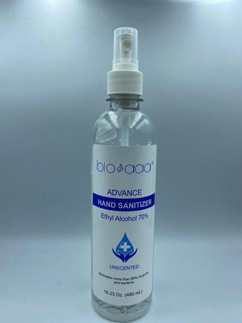 Product Label for bio aaa Advance Hand Sanitizer