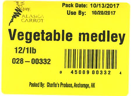 Label, Vegetable medley 