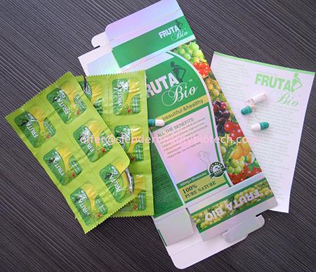 FRUTA Bio blister packs, packaged in a yellow/green box with green labeling.