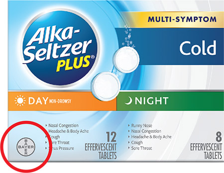 Image 1 - Product image of Alka-Seltzer Plus NOT subject to recall with Bayer Logo