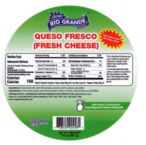 Label, Rio Grande Queso Fresco