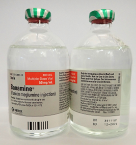 Image 1 “Photograph of front and side labeling, Banamine 100 mL, Batch 3511101”