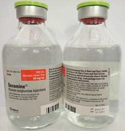Image 3 “Photograph of front and side labeling, Banamine 250 mL, Batch 3522101”