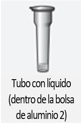 Tubo con líquido (dentro de la bolsa de aluminio 2)
