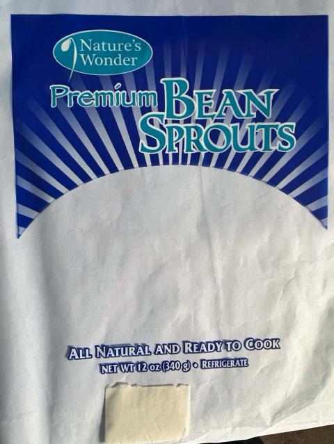 Image 2 – Labeling, Nature’s Wonder Bag Beans Sprouts 12 oz- Front