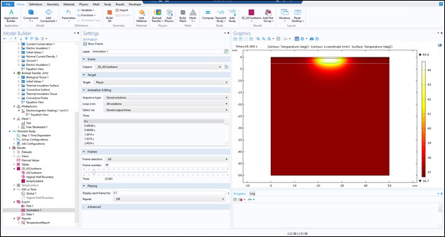 Screenshot of Isothermal Line and Thermal Contour -Export -Animation