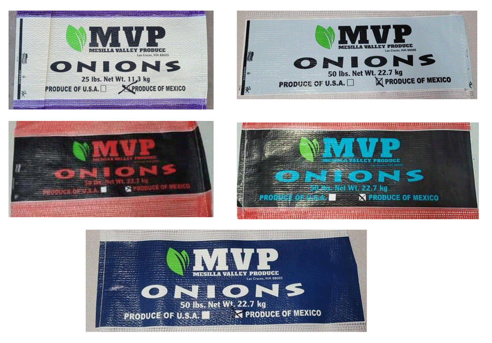 Outbreak Investigation of Salmonella Oranienburg in Whole, Fresh Onions - Sample Product Images from Keeler Family Farms (November 2021)