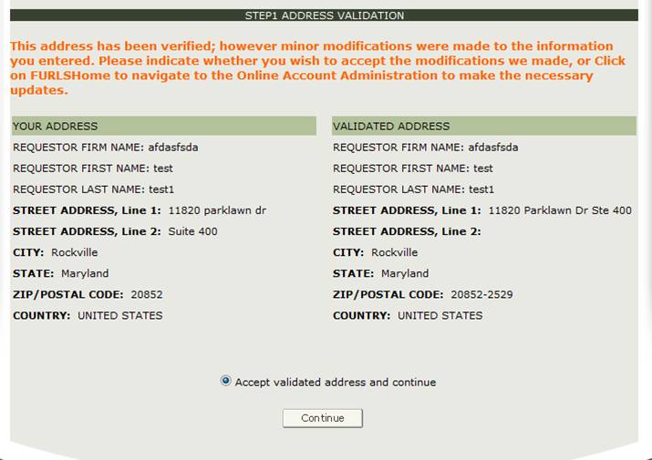 Address Validation