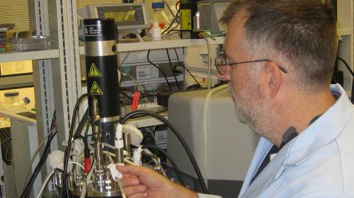 FDA scientist working with lab equipment at FDA headquarters in White Oak, Maryland