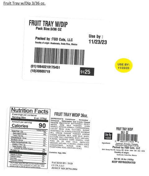 Label for Fruit Tray w/ Dip 3/36 oz. 