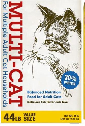 25. “Multi-Cat, Food for Adult Cats”