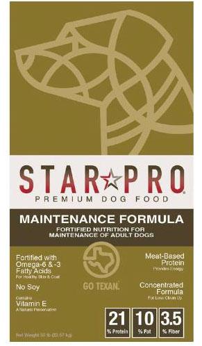 5. “STAR PRO, Premium Dog Food, Maintenance Formula”