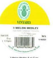 Images 6-8: “Labels of Vinyard 3 Melon Medley, 6 oz.”