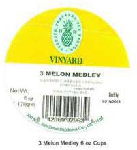 Images 6-8: “Labels of Vinyard 3 Melon Medley, 6 oz.”