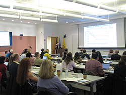 Course participants listen to an expert lecture during the 2017 data quality course