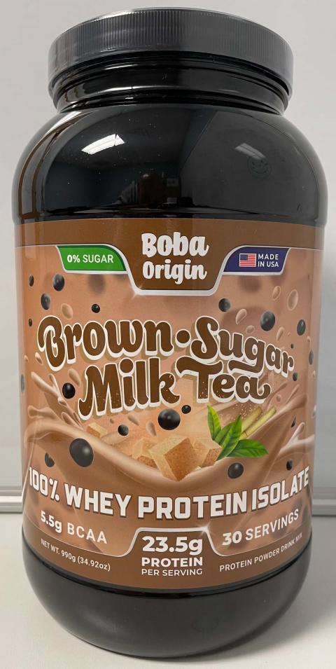 Image 10: “Boba Origin, Brown-Sugar Milk Tea, Whey Protein Isolate”