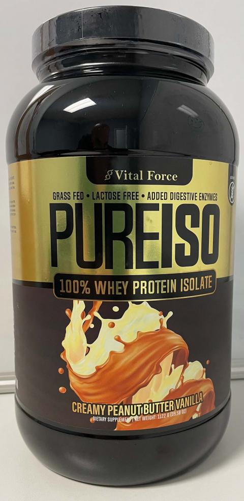 Image 16: “Vital Force Pureiso, Whey Protein isolate, Creamy Peanut Butter Vanilla”