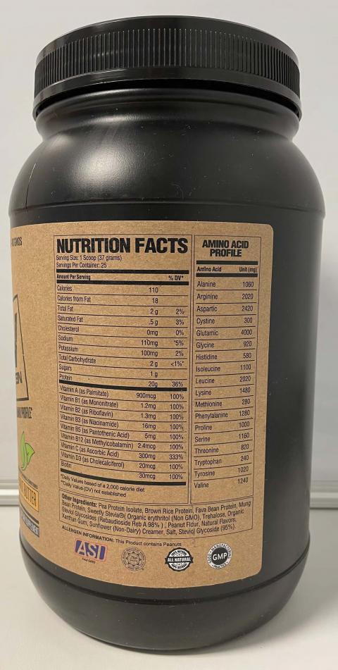 Image 8: “Raw, Vegan Protein, Peanut Butter flavor, Nutrition Facts”