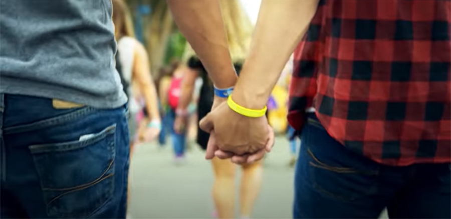 two people holding hands