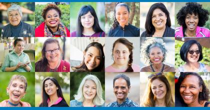 Collage of images of women headshots