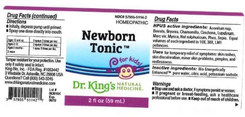 "Product label, Dr. Kings Newborn Tonic, 2 fl oz"