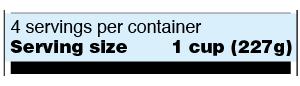 Serving Size Sample Label