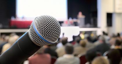 Microphone at public meeting