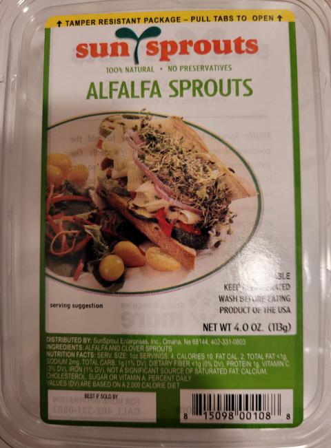 Image 2 - SunSprouts Alfalfa Sprouts, Front Clamshell