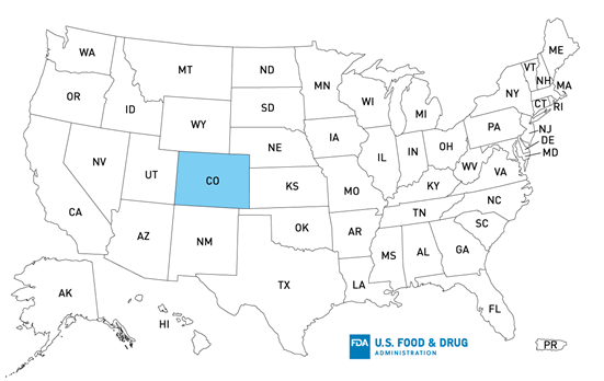  Outbreak Investigation of Salmonella Thompson – Seafood - Map of U.S. Distribution of Recalled Products (October 8, 2021)