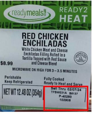 readymeals Ready 2 Heat Red Chicken Enchiladas White Chicken Meat and Cheese Enchiladas Filling