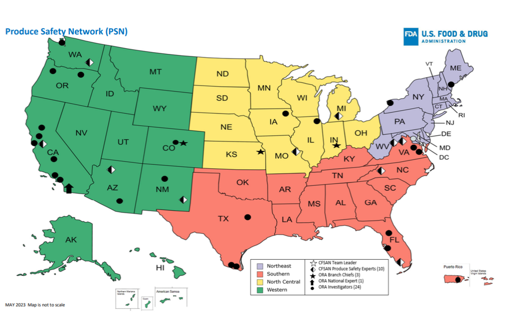 Produce Safety Network (PSN) Map - May 2023