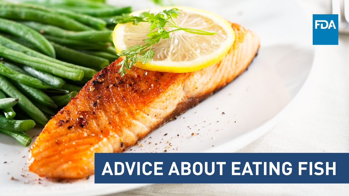 Advice About Eating Fish (salmon on a plate)