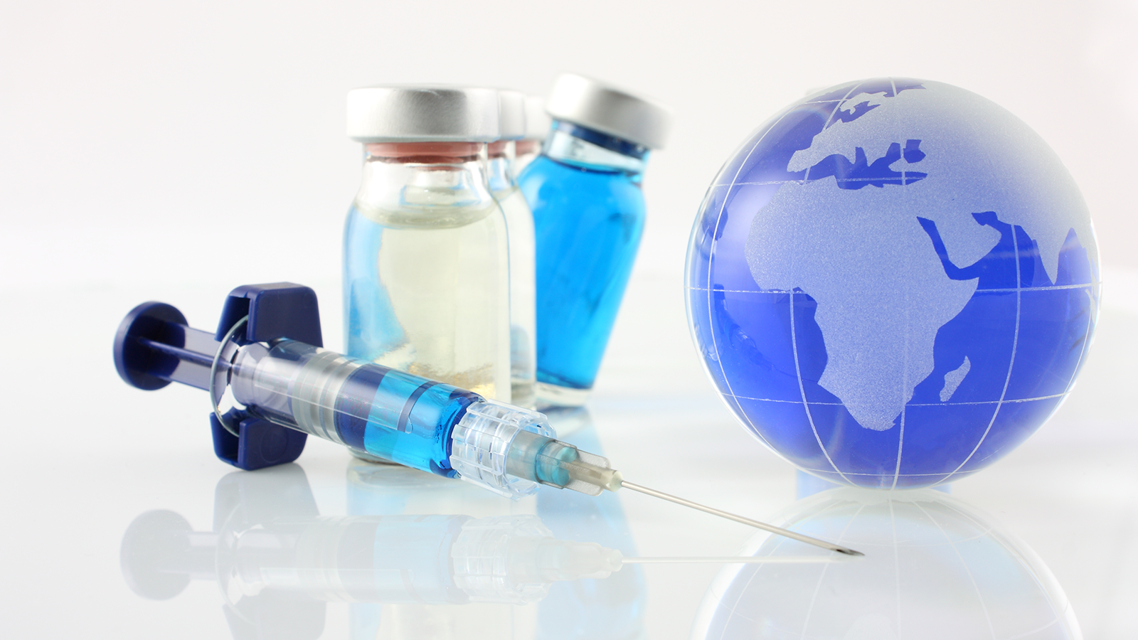 Syringe, vials, globe