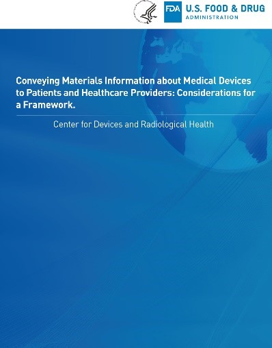 Conveying Materials Information about Medical Devices to Patients and Healthcare Providers: Considerations for a Framework Cover Page