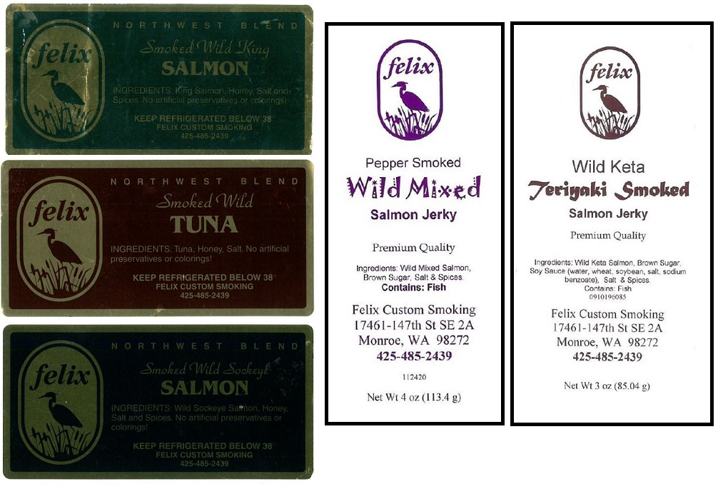 Felix Custom Smoking Seafood Products - Sample Product Images (August 2021)
