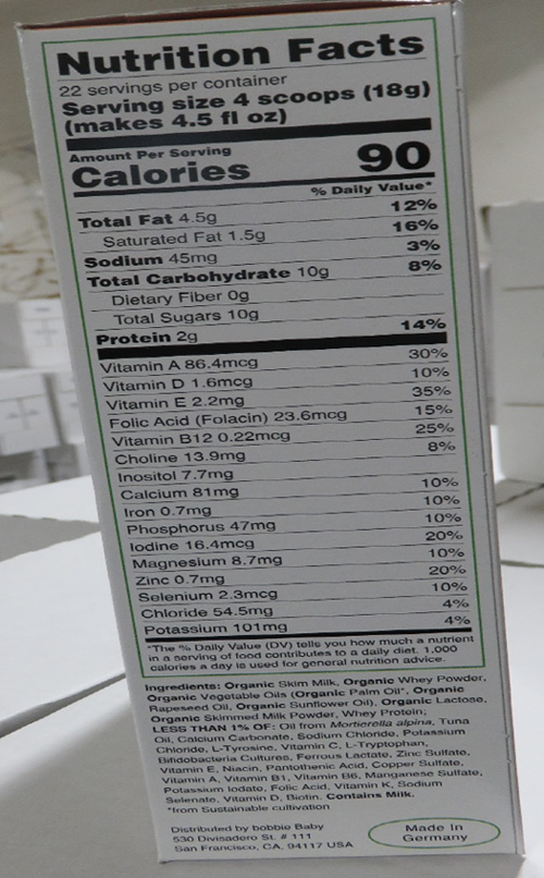 Nutrition Facts Label Sample Image