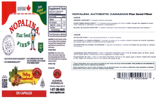 Nopalina Flax Seed Label and Ingredients Image