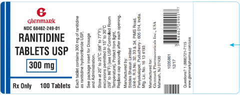 Label, Ranitidine Tablets USP 300 mg, 100 tablets