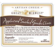 "Great Midwest Applewood Smoked Gouda Cheese, Nutrition Facts Panel"