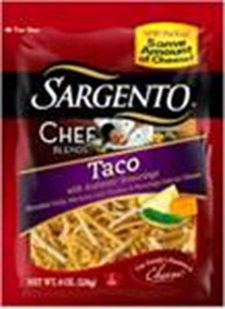 "Sargento Chef Blends Shredded Taco Cheese, 8 oz., UPC 4610040002"