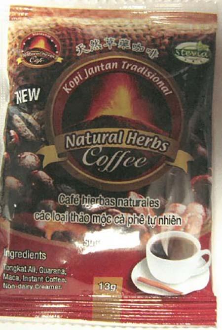 Package:  Ground Kopi, Jantan Tradisional, Natural Herbs Coffee, 13g.