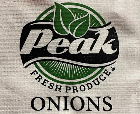 Bag Label, Peak Fresh Produce Onions