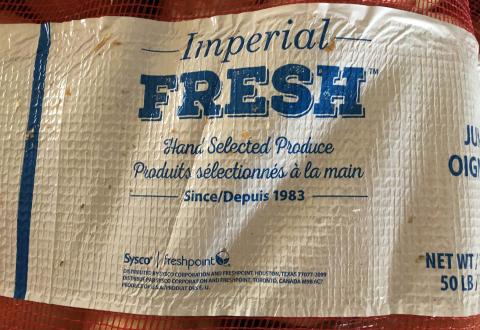 “Product label, Imperial Fresh 50 LBS mesh sack”