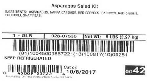 Label, Asparagus Salad Kit