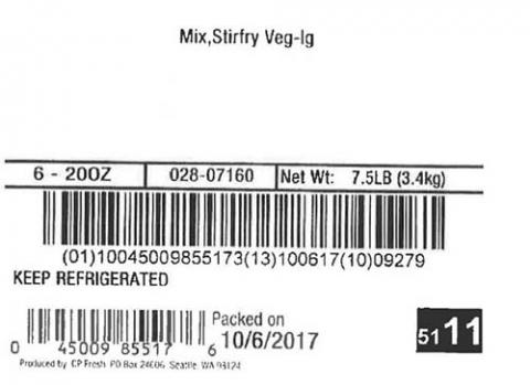 Label, Kit, Stirfry Veg-LG