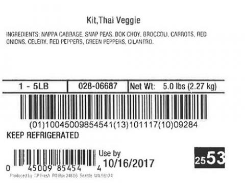 Label, Kit, Thai Veggie