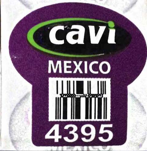 PLU Sticker on product: Cavi, MEXICO, 4395